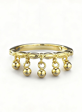 2025风铃铛流苏戒指时尚基础款戒指S925银日常百搭