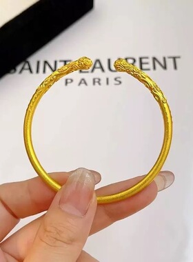 沙金上新祥云紧箍咒金色手镯神话金箍棒开口男女同款时尚手镯雕花