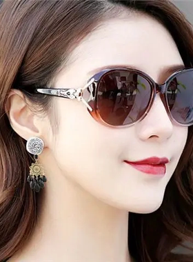 偏光防紫外线圆脸明星款女墨镜