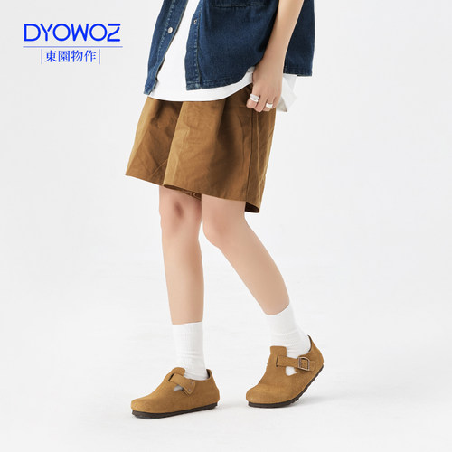 DYOWOZ/东园物作真软木勃肯鞋全包时尚休闲男女款平底日系情侣鞋 - 图3