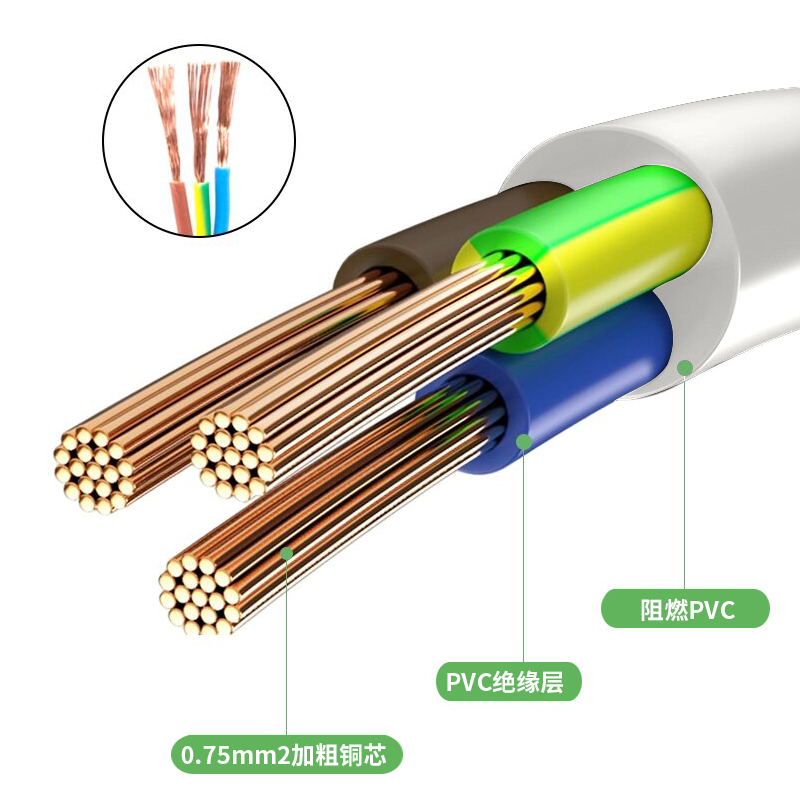 适用于苏泊尔DJ06B-P103 P203迷你豆浆机破壁梅花三圆孔电源线-图3