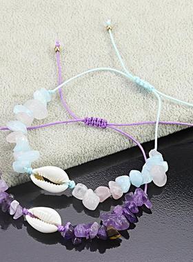 碎石贝壳手链手串优雅自然风格闺蜜礼物