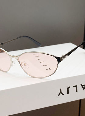 复古美式猫眼蓝色墨镜女Y2k时尚辣妹凹造型高颜值防紫外线太阳镜