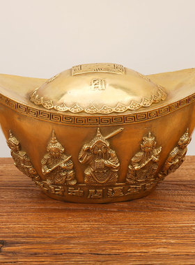 巨型铜元宝五路财神商场橱窗大号元宝摆件前台柜台元宝家居摆件