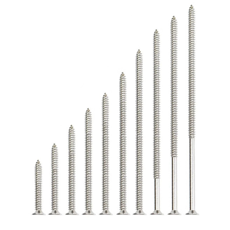304不锈钢十字平头加长自攻螺丝钉开关插座面板沉头木螺钉6M3M4M5