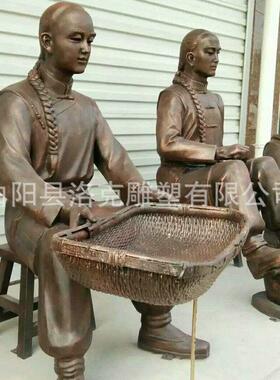 玻璃钢雕民俗文化农耕人物景观雕塑公园田园多种铸铜摆件手工造型