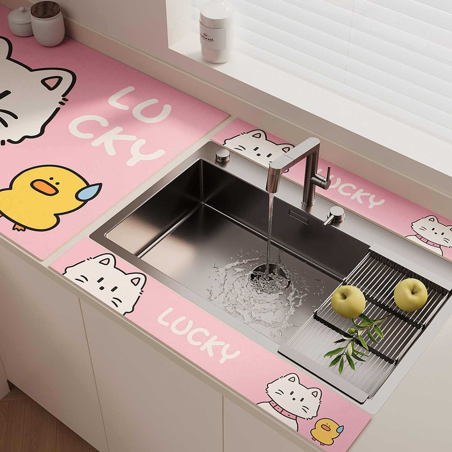 厨房水龙头挡水条洗手台防溅水硅藻泥沥水垫卫生间台面垫免洗定制,淘宝优惠券,粉丝福利购,淘宝优惠卷