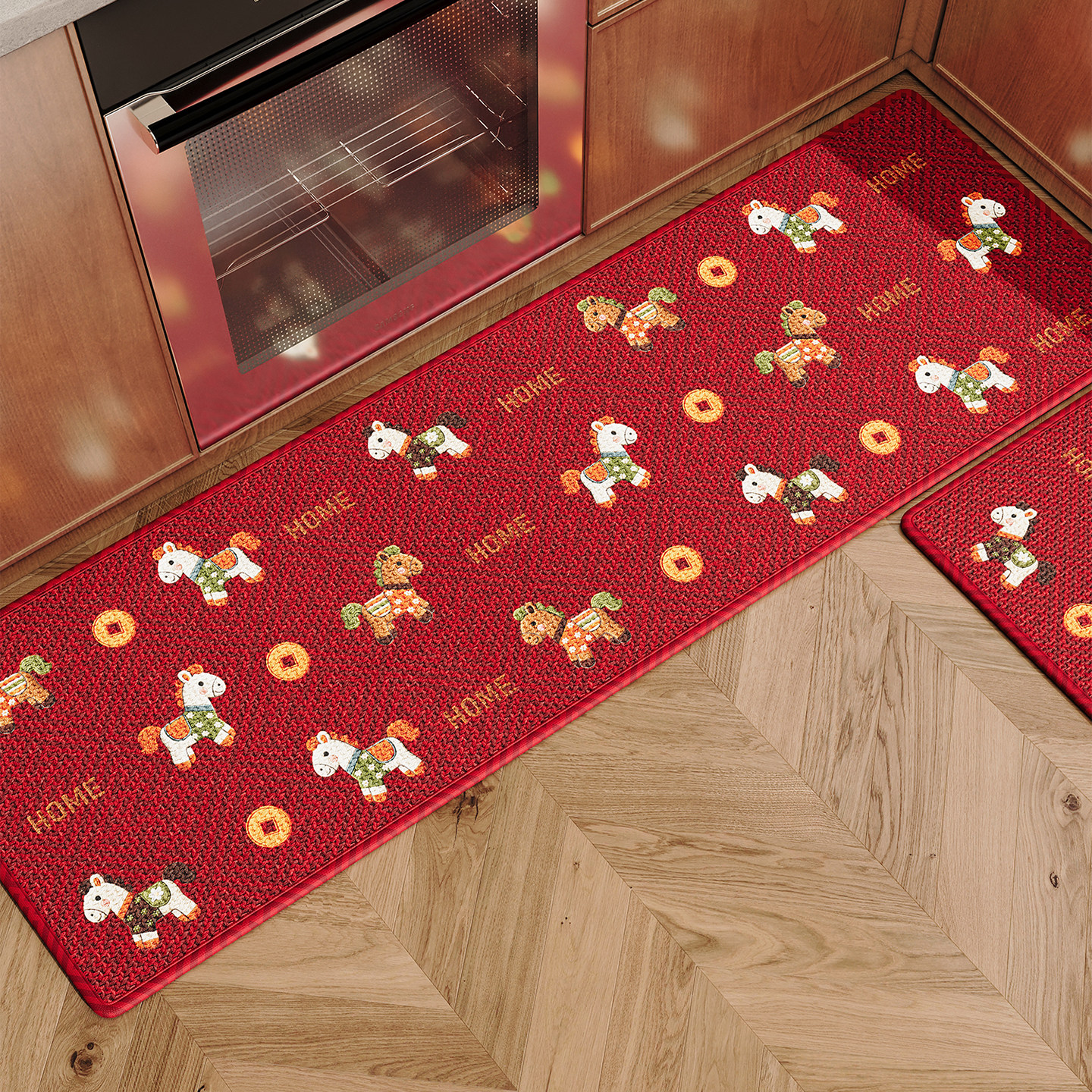 防滑脚垫卡通小马厨房地垫子高级感家用长条吸水速干耐脏免洗地毯,淘宝优惠券,粉丝福利购,淘宝优惠卷