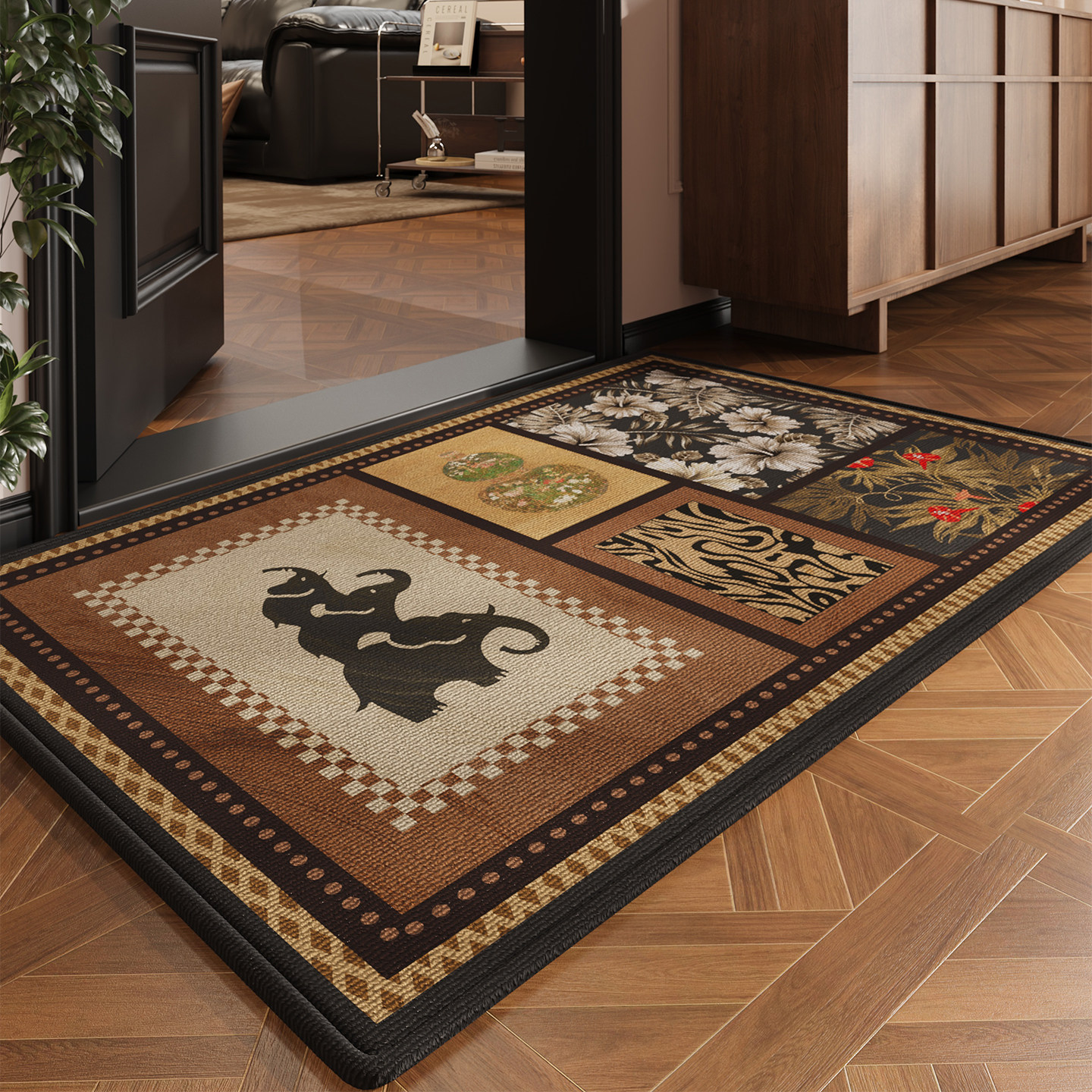 入户门地垫玄关门口中古风高级感进门防滑脚垫耐脏除尘可裁剪地毯,淘宝优惠券,粉丝福利购,淘宝优惠卷