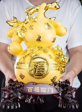 福禄招财葫芦摆件客厅电视酒柜玄关家居装饰品乔迁开业礼品工艺品