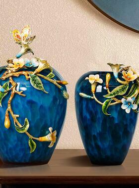 珐琅彩花瓶摆件客厅电视柜酒柜玄关高档插花装饰乔迁新居礼品