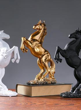 欧式腾空马树脂摆件家居酒柜办公室桌面装饰树脂工艺品摆饰