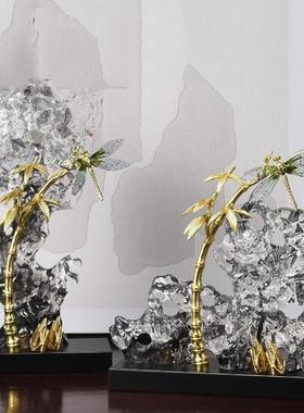 新中式客厅玄关装饰品摆设透明树脂雕塑抽象节节高升招财软装摆件