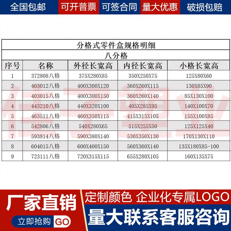 收纳盒塑料分格箱八格五金螺丝分类盒加厚元器件零件盒8格物料箱 - 图2