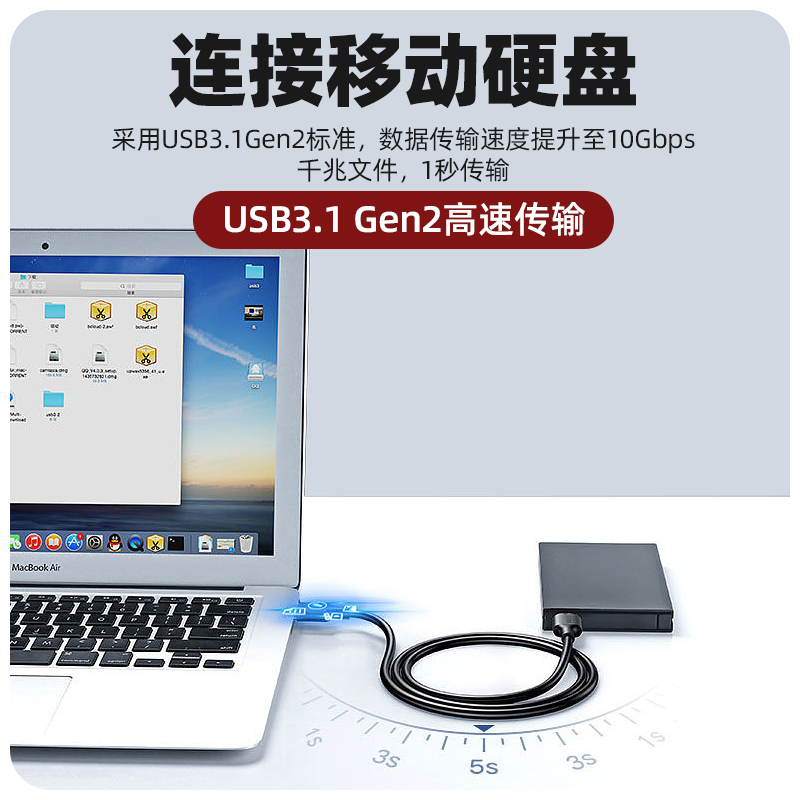 双头Type-C公对公5A快充USB-C数据线PD100W充电4K视频显示器投屏 - 图2