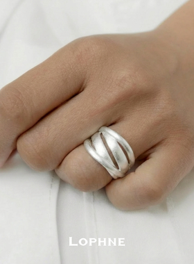 LOPHNE银色不规则设计感戒指