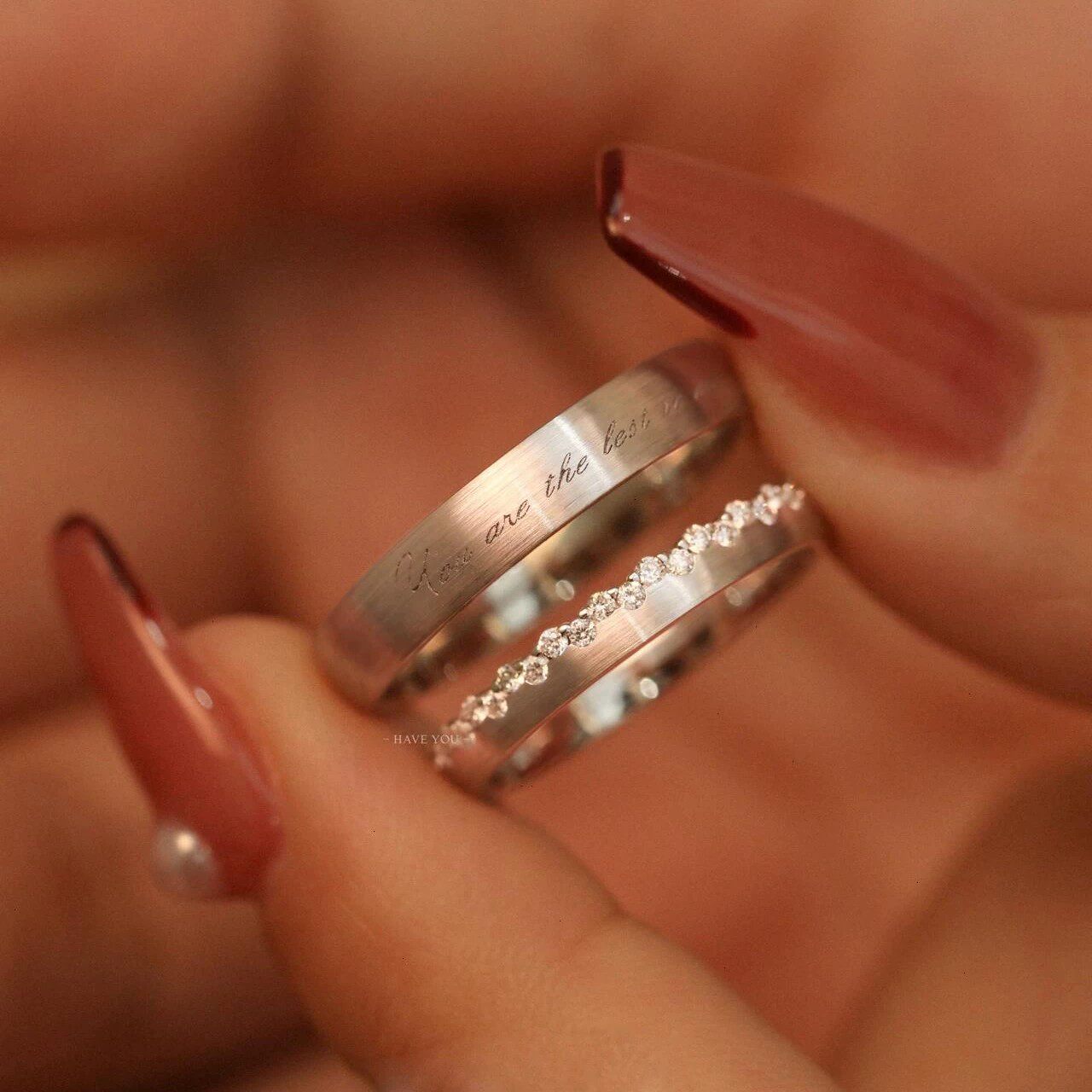 Shanmeng eachother sterling silver couple ring gift to girlfriend