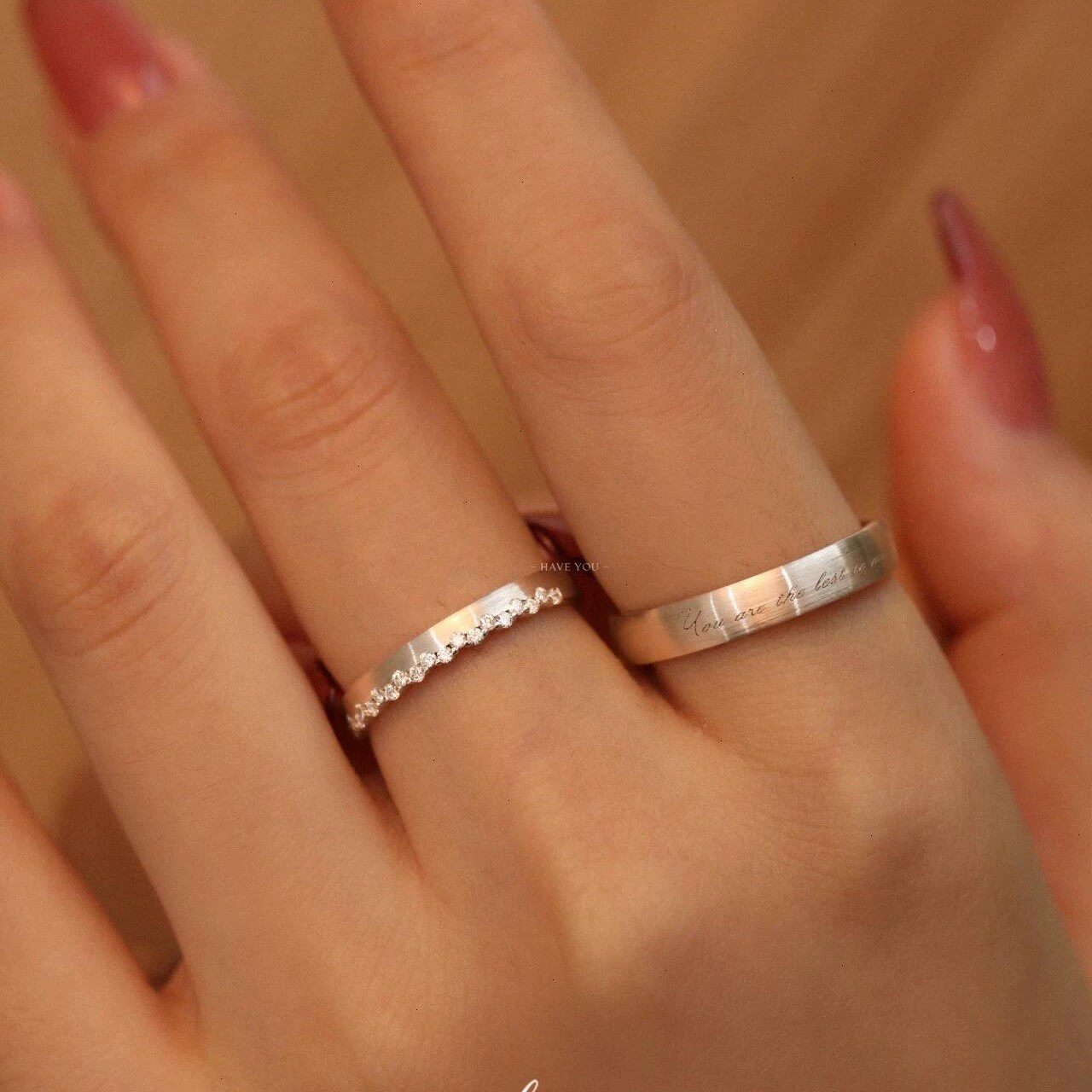 Shanmeng eachother sterling silver couple ring gift to girlfriend