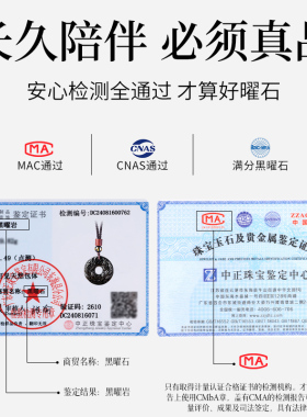 天然黑曜石平安扣吊坠貔貅项链