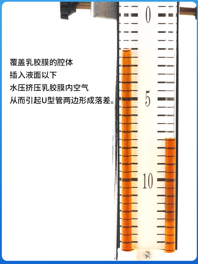 液体内部压强实验演示器透明盛液桶乳胶管U形管微小压强计初二八年级初中物理力学实验液体压强与深度关系 - 图2