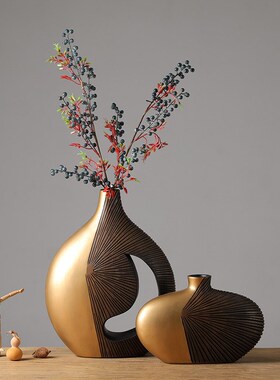 现代简约手工树脂工艺品家居创意装M饰花瓶摆件一件代发
