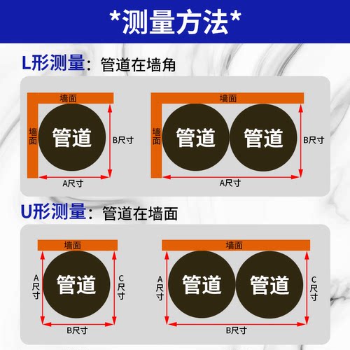 下水管道遮挡装饰护角包管神器亚克板厨房卫生间pvc管道装饰护角 - 图2