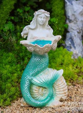 美人鱼公装OAE摆饰件树脂庭院太主能桌面海洋水族馆美阳人鱼雕像