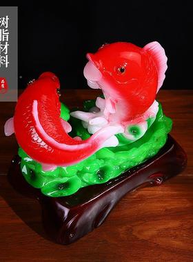 大号厅开业礼品财运客摆家居家具饰装莲年有余莲年有余大号树脂工