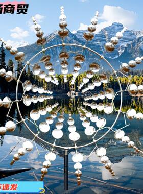 器金属风车捕风外风吹摆户件花草坪风向园标0215庭院装饰插件