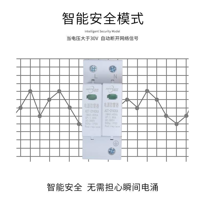 电涌保护器 防雷 单相 220V家用2P 60KA 浪涌保护器 避雷器 打雷 - 图1