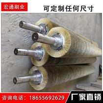 Steel wire polished roller brush polished to hair Spurs abrasive wire roller stainless steel wire plated wire brushed roller screen sand machine roller custom