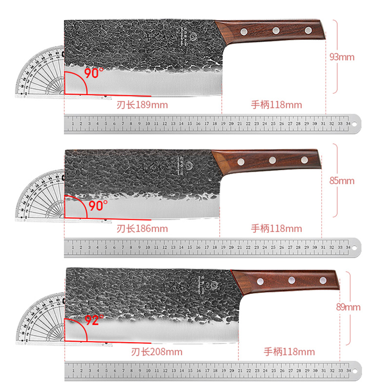 十八子作菜刀厨师专用刀手工锻打切片厨房切肉斩切刀桑刀阳江刀具 - 图2