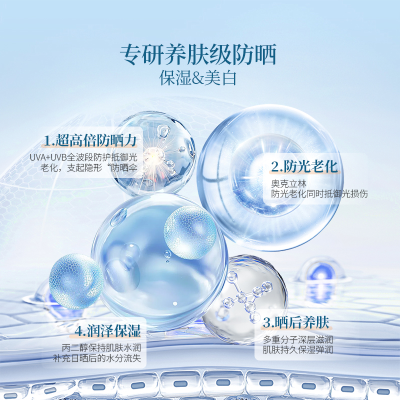 5瓶装-防晒霜喷雾男女四季面部全身通用清爽防汗防紫外线SPF50+