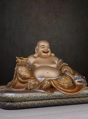纯铜弥勒佛佛像家用供奉大肚笑佛