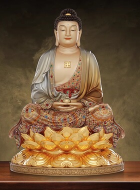 纯铜娑婆三圣佛像全堂佛观音菩萨