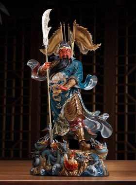 纯铜关公神像摆件武财神关二爷像