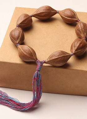 普陀山2026橄榄核蜜桃臀梅林铁核素珠手串原皮男女款文玩送情侣