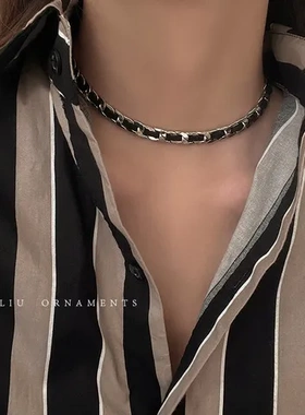 锁骨链无吊坠高级项链配饰女款轻奢2026年颈链黑色小众新款设计感