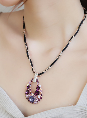 衬衣配饰项链女韩版时尚锁骨链短款毛衣链挂件高级感颈链个性潮流