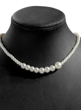 双层复古项链蝴蝶结珍珠法式女温柔锁骨链叠戴气质项饰小众爱心