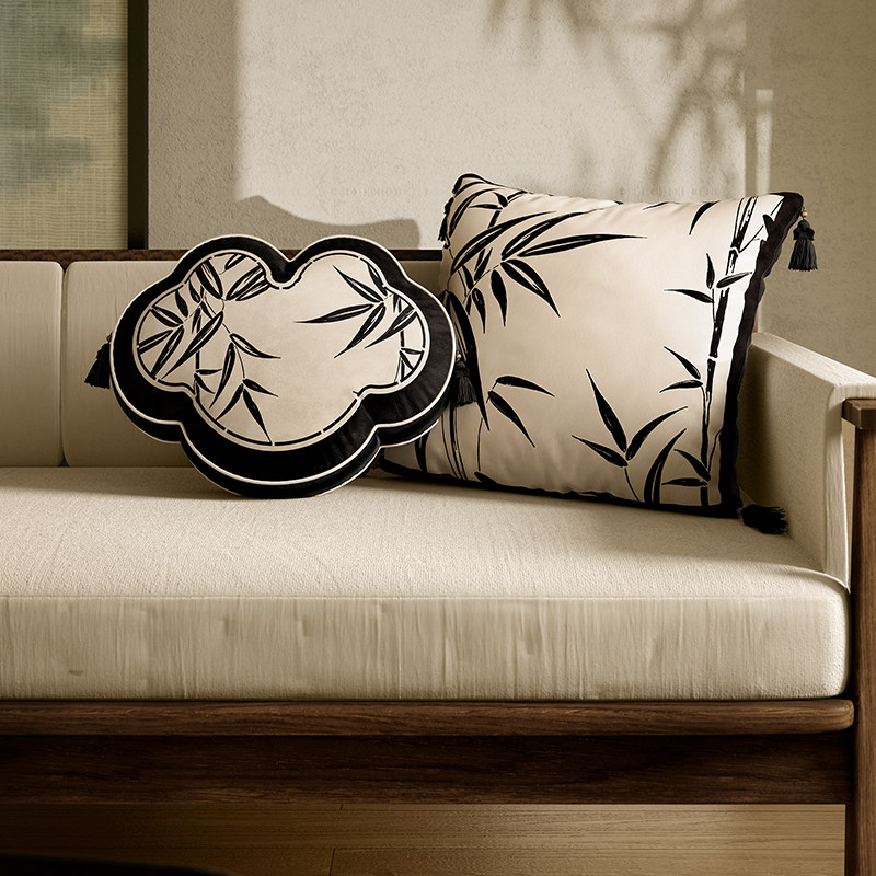 喜即竹韵中式抱枕沙发靠垫客厅样板间抱枕套飘窗床头靠枕套可拆洗,淘宝优惠券,粉丝福利购,淘宝优惠卷