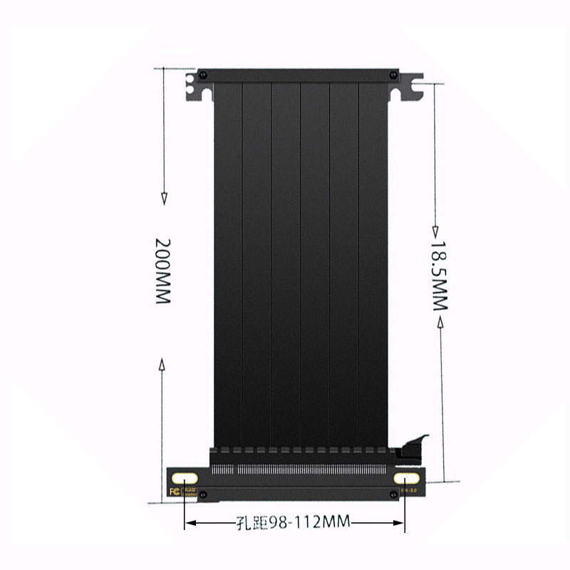 包子星人高速显卡延长线PCIE3.0 4.0双反向A39机箱/itx转接线20cm - 图0