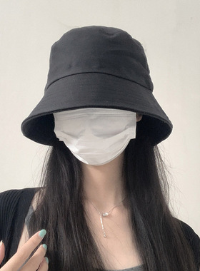 素颜遮脸渔夫帽大头围水桶早八防晒遮阳户外大码帽子方圆脸爬山潮