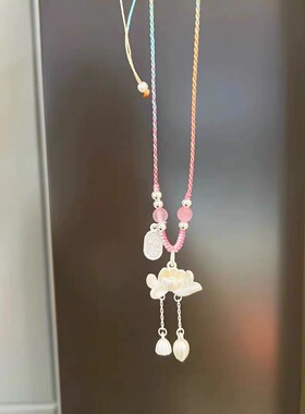 足银999两世欢莲花吊坠项链国风荷花好运连连纯银送女友生日礼物