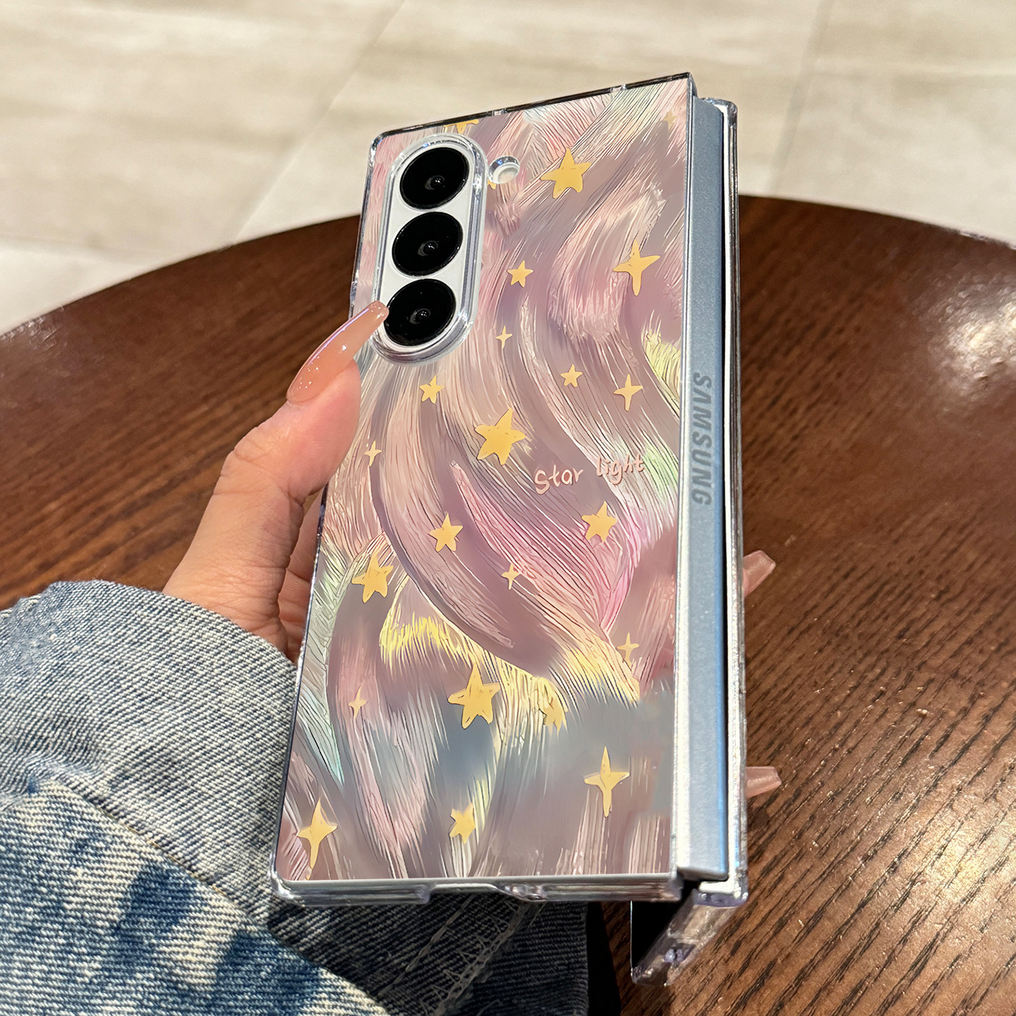 适用三星zfold7手机壳新款流光星星zfold6折叠屏透明保护套zfold高级感fold7全包防摔超薄外壳Galaxy小众女款,淘宝优惠券,粉丝福利购,淘宝优惠卷