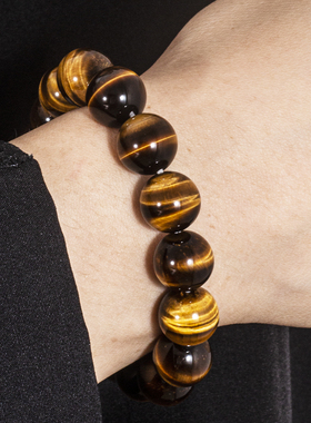玥珑天玺天然黄虎眼石手串礼物