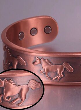 纯红铜男士手镯戒指福马手环马年本命年转运手串新年礼物送家人