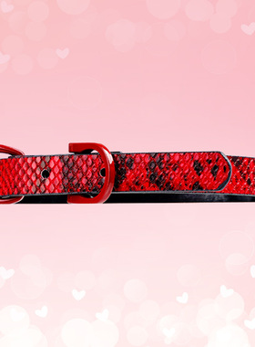 红色蛇纹玫瑰choker项圈