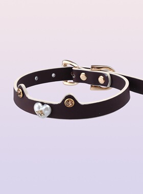 甜酷亚文化温变猫耳项圈 渐变爱心珍珠choker 辣妹氛围感颈链