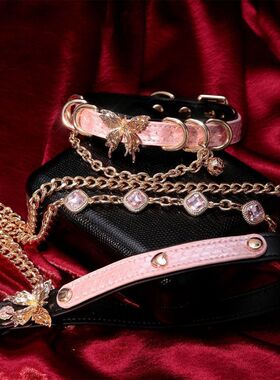 宫廷风重工粉蝶蛇纹宝石项圈